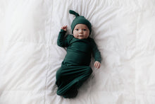 Load image into Gallery viewer, Forest Green Ribbed Knotted Gown & Hat