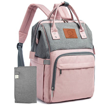 Load image into Gallery viewer, Diaper Bag Backpack (Pink/Gray)