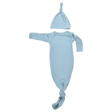 Load image into Gallery viewer, Blue Bird Ribbed Knotted Gown & Hat