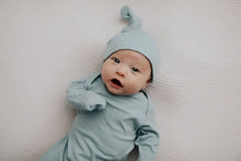 Load image into Gallery viewer, Blue Bird Ribbed Knotted Gown & Hat