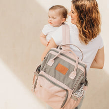 Load image into Gallery viewer, Diaper Bag Backpack (Pink/Gray)