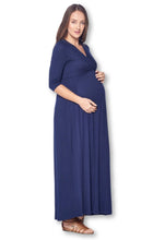 Load image into Gallery viewer, Navy Blue- 3/4 Sleeve Maxi Dress