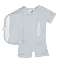 Load image into Gallery viewer, Bonsie Romper- Mist (Preemie-6/9m)