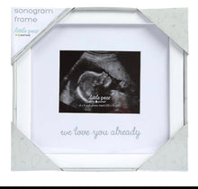 Load image into Gallery viewer, "We Love You Already" Sonogram Photo Frame, White