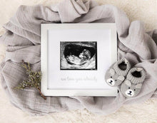 Load image into Gallery viewer, "We Love You Already" Sonogram Photo Frame, White