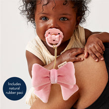 Load image into Gallery viewer, Bitzy Pal Natural Rubber Pacifier &amp; Plush: Bow
