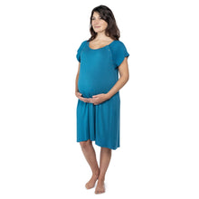 Load image into Gallery viewer, Blue Mommy Labor and Delivery/ Nursing Gown
