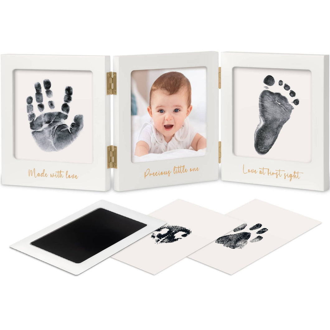 Fond Inkless Baby Handprint and Footprint Kit, Newborn Gifts: White/Gold