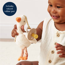 Load image into Gallery viewer, Bitzy Pal Natural Rubber Pacifier &amp; Plush: Goose
