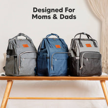 Load image into Gallery viewer, Original Diaper Bag Backpack, Baby Bags with Changing Pad: Classic Gray
