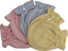 Load image into Gallery viewer, Pastel Cotton Jersey Infant Mittens: Blue
