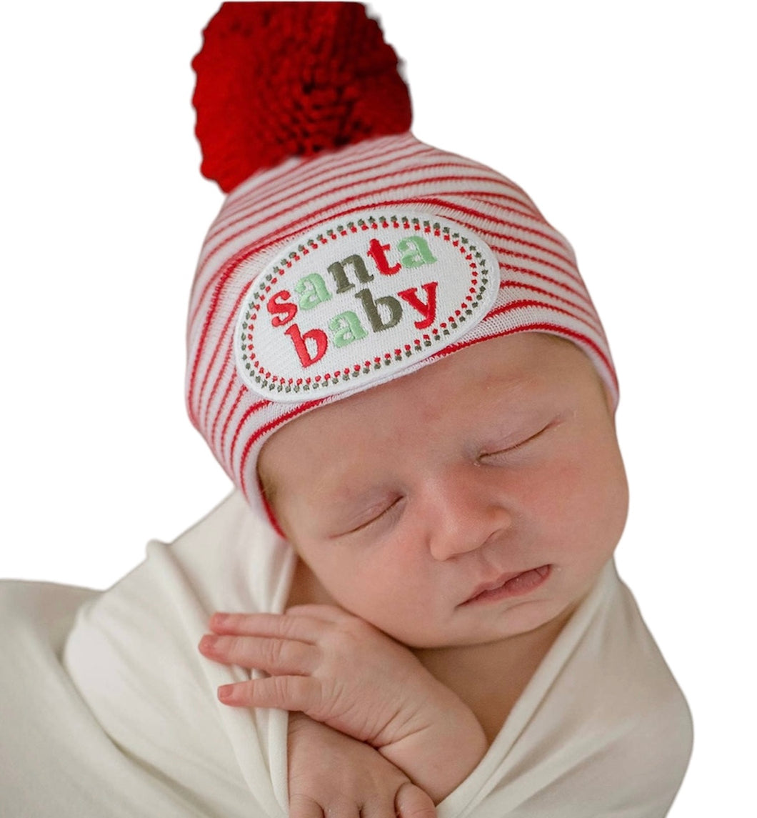 Striped Santa Baby Hat