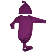Load image into Gallery viewer, Plum Purple Knotted Gown &amp; Bow
