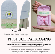 Load image into Gallery viewer, May Flowers Embroidered White Bow Hospital Hat: Newborn
