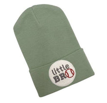 Load image into Gallery viewer, BASEBALL Little BRO Sage Green Newborn Boy Hospital Hat
