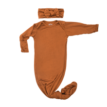 Load image into Gallery viewer, Saddle Longhorn Orange Knotted Gown &amp; Hat
