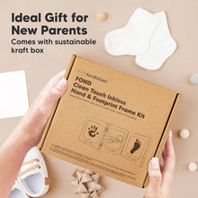 Load image into Gallery viewer, Fond Inkless Baby Handprint and Footprint Kit, Newborn Gifts: White/Gold
