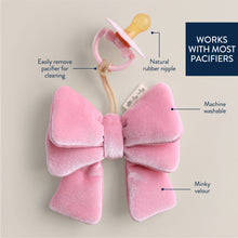 Load image into Gallery viewer, Bitzy Pal Natural Rubber Pacifier &amp; Plush: Bow

