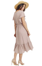Load image into Gallery viewer, V-Neck Ruffle Dress- Mauve
