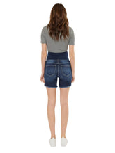 Load image into Gallery viewer, Kan Can Distressed Denim Shorts/ Dark Wash

