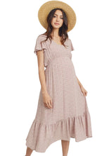 Load image into Gallery viewer, V-Neck Ruffle Dress- Mauve
