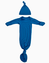 Load image into Gallery viewer, Blue Knotted Gown &amp; Hat
