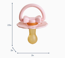 Load image into Gallery viewer, Itzy Soother Natural Rubber Paci: Pink Bow- 0-6m
