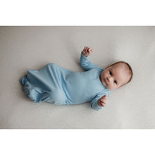 Load image into Gallery viewer, Baby Blue Ribbed Knotted Gown &amp; Hat

