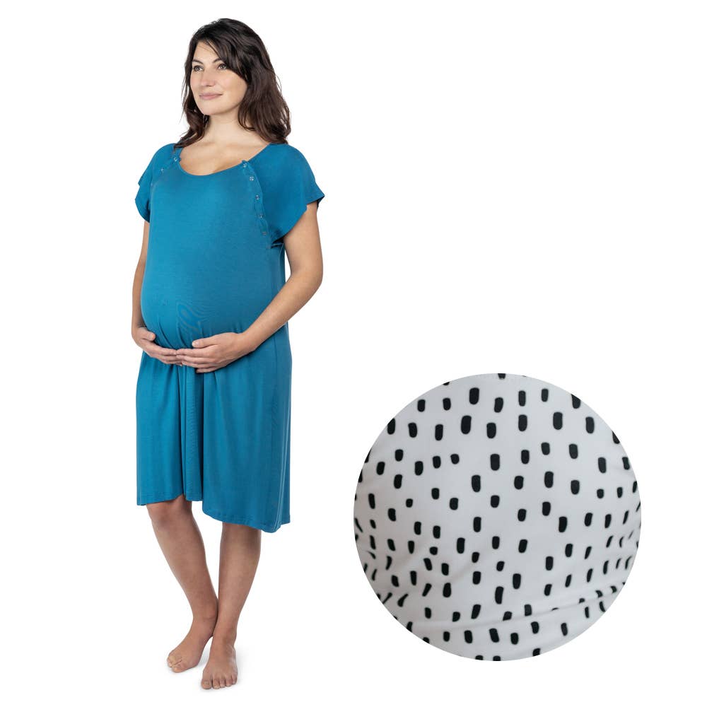 Dot Maternity Mommy Labor and Delivery/ Nursing Gown