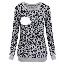 Load image into Gallery viewer, Sassy Leopard Print Long-sleeve Nursing Top
