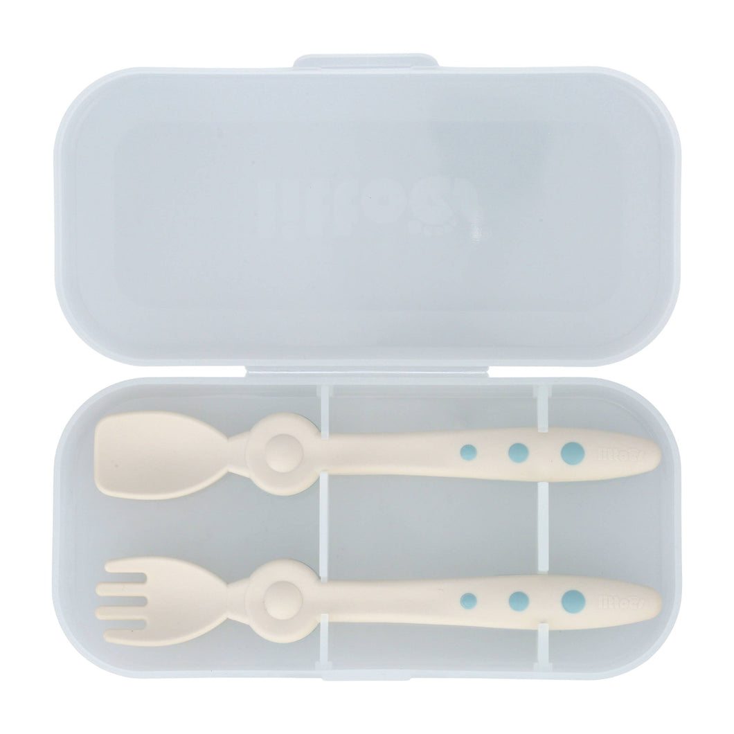 Baby Spoon & Fork in Travel Case - Blue