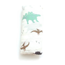 Load image into Gallery viewer, Muslin Swaddle Blanket : Dinosaurs
