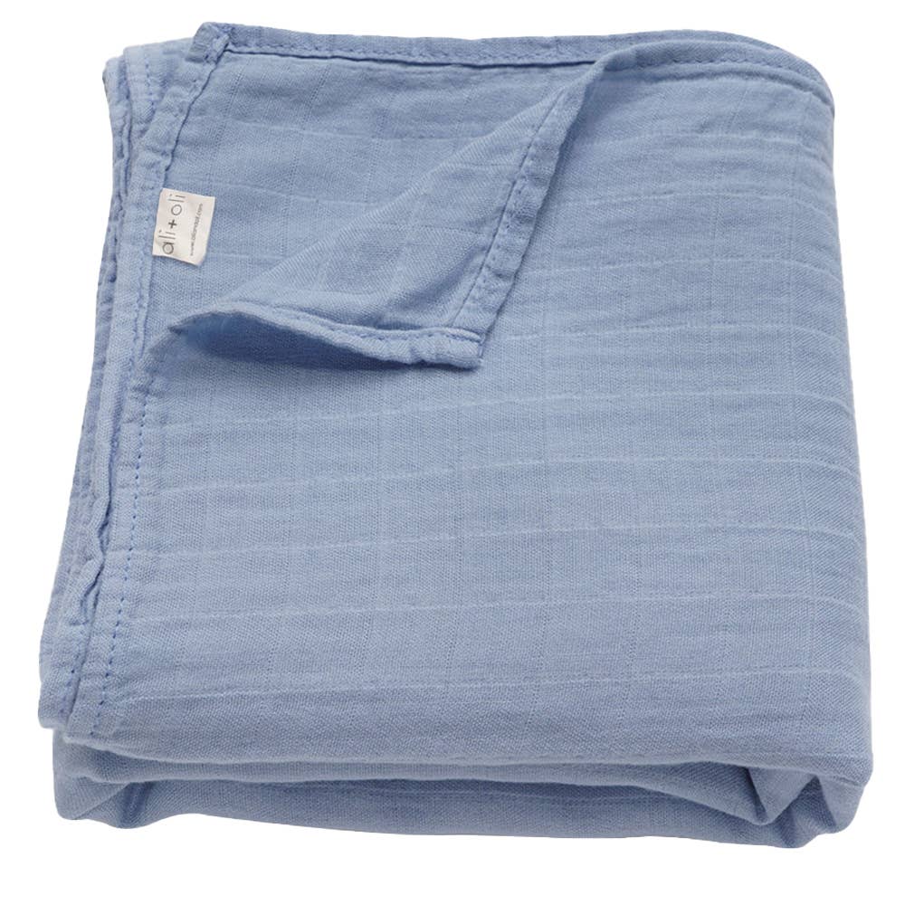 Muslin Swaddle Blanket (Dream Blue)