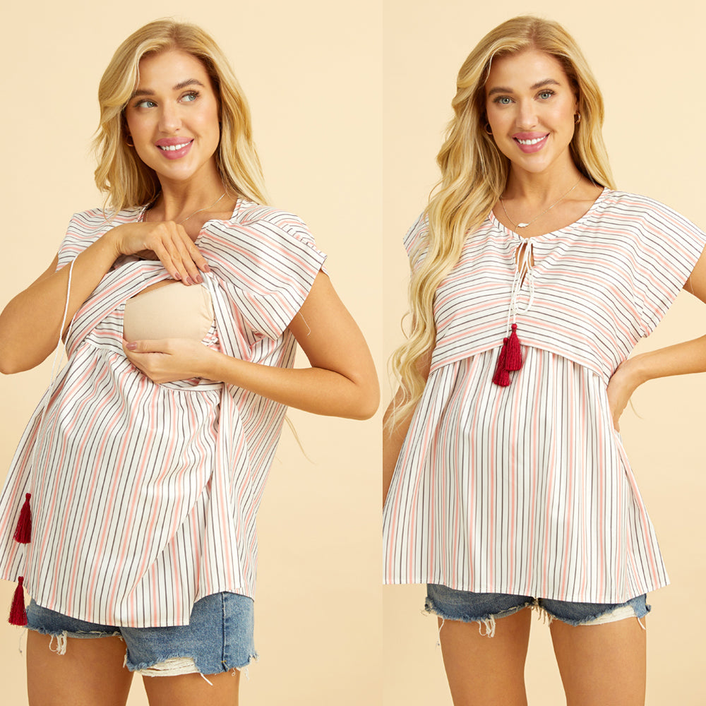 Striped Maternity/Nursing Top
