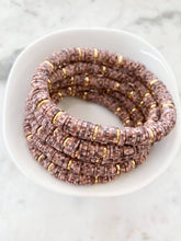 Load image into Gallery viewer, Heishi Color Pop Bracelet &quot;Cocoa Gold Discs&#39;&#39;: 7 inch

