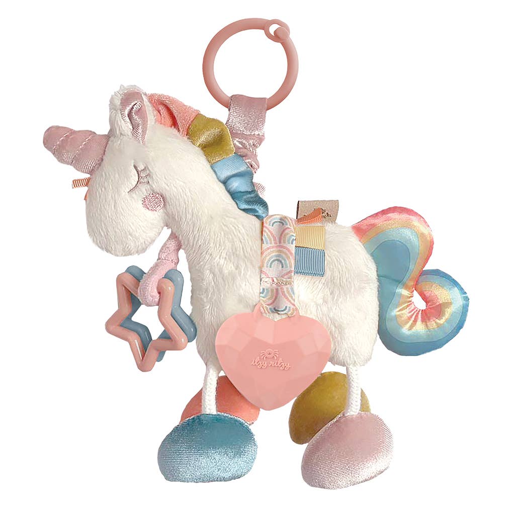 NEW Link & Love™ Unicorn Activity Plush Silicone Teether Toy