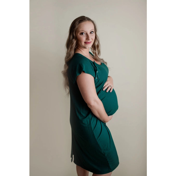 Forest Green Maternity Labor & Delivery/ Nursing Gown