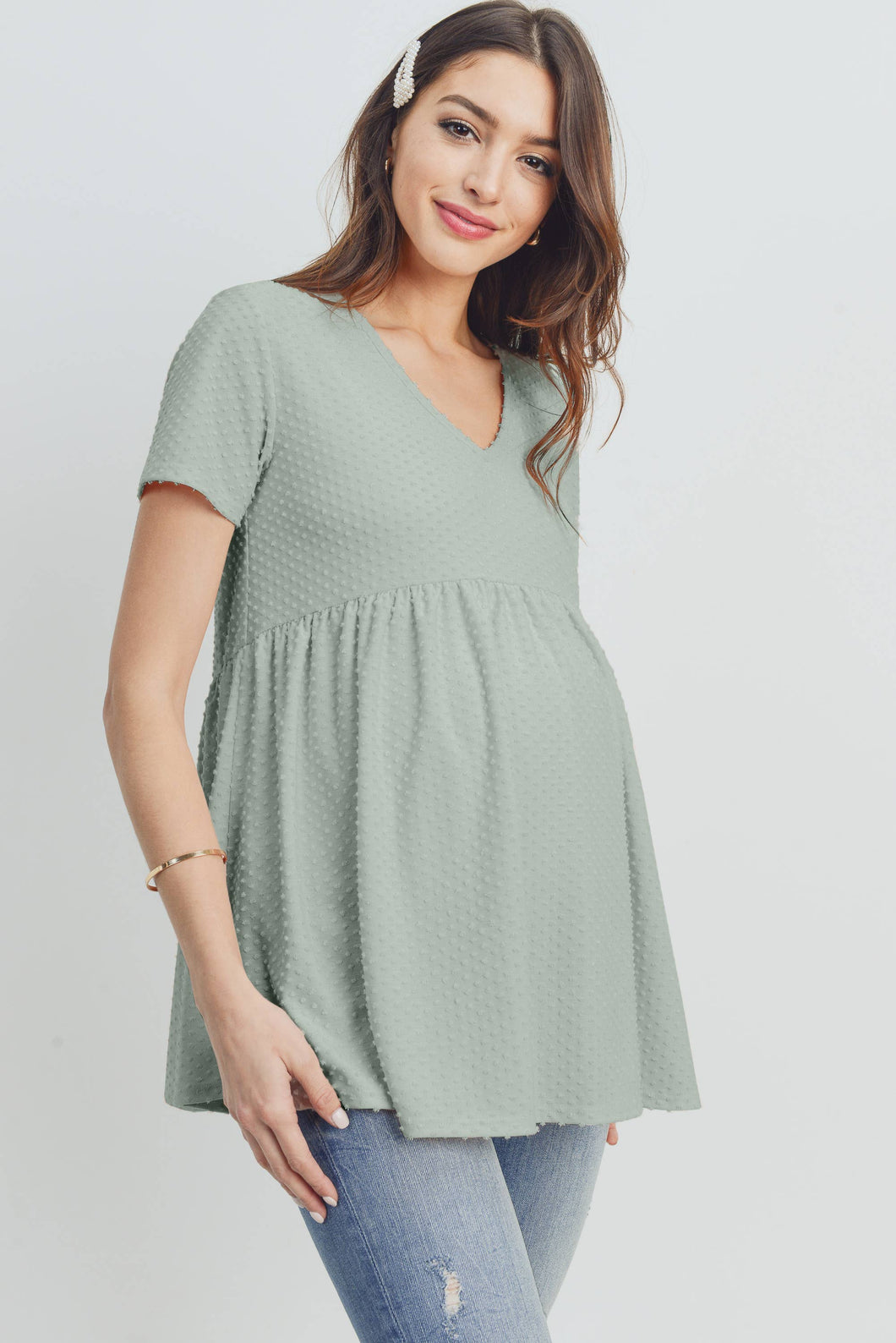 V-Neck Matt Jersey Loose Fit Maternity Top