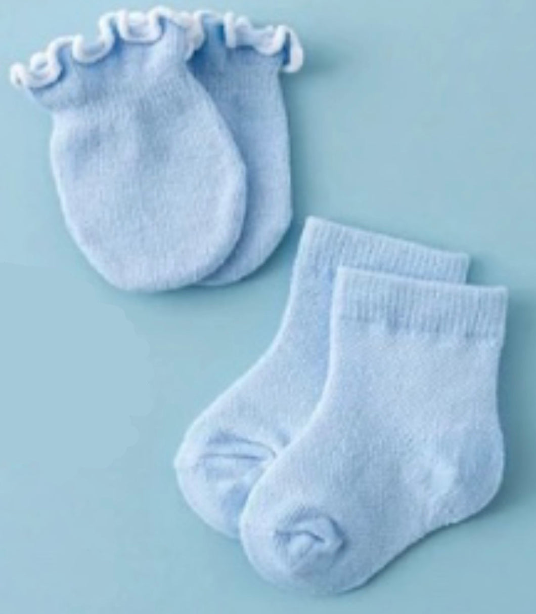 Baby socks & matching mittens