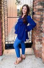 Load image into Gallery viewer, Maternity surplice neck belted top
