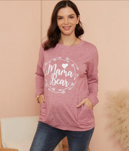 Load image into Gallery viewer, Mama Bear Pullover Tee With Pockets
