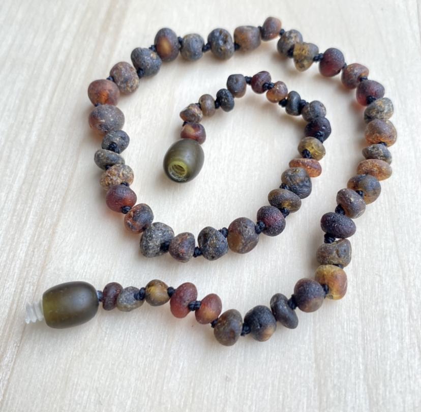 Amber Teething Necklace: Raw Earth Tones