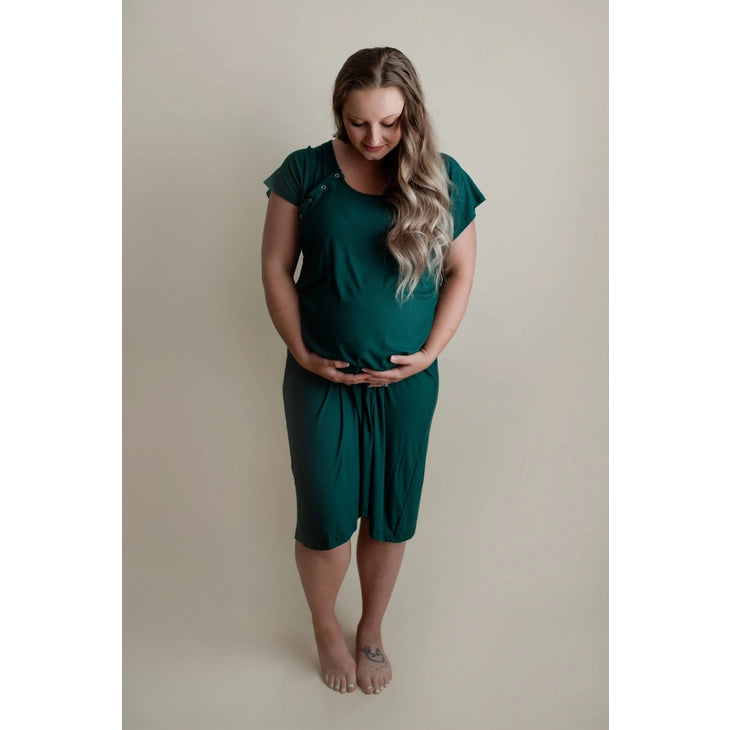 Forest Green Maternity Labor & Delivery/ Nursing Gown – My Little Bean 4D  Maternity & Baby