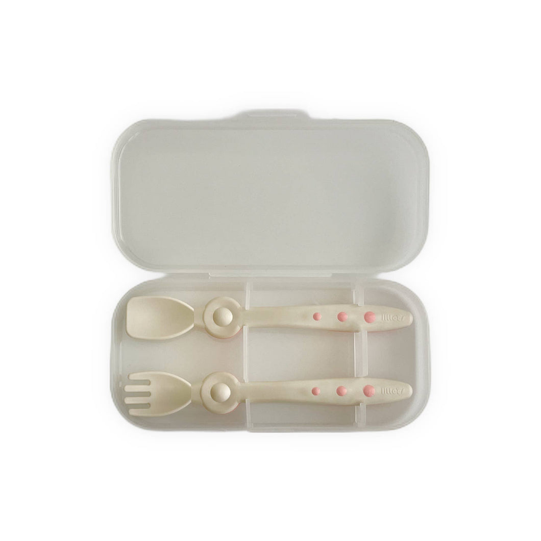 Baby Spoon & Fork in Travel Case Pink