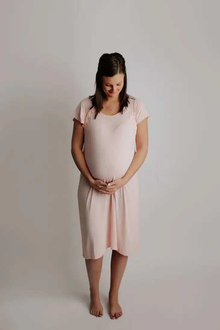 Heavenly Pink Mommy Labor and Delivery/ Nursing Gown