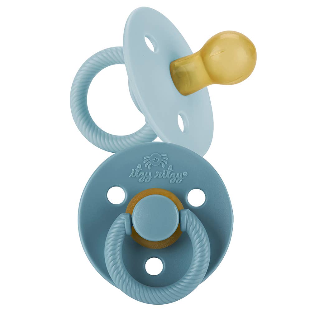 Itzy Soother: Blue Natural Rubber Pacifier Sets