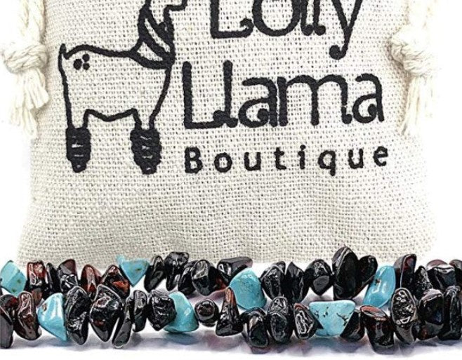 Amber Necklaces & Bracelets- Black & Turquoise