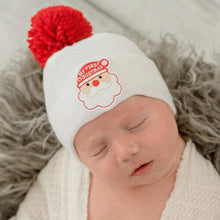 Load image into Gallery viewer, Santa- &quot;My First Christmas&quot; PomPom Hat
