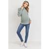 Load image into Gallery viewer, Mint Brushed Ribbed Maternity Mock Neck
