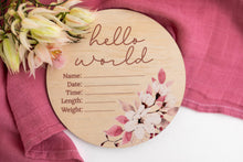Load image into Gallery viewer, Floral Hello World Sign
